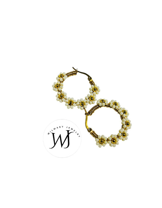 White flower earing