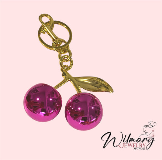 Rose cherry keychain
